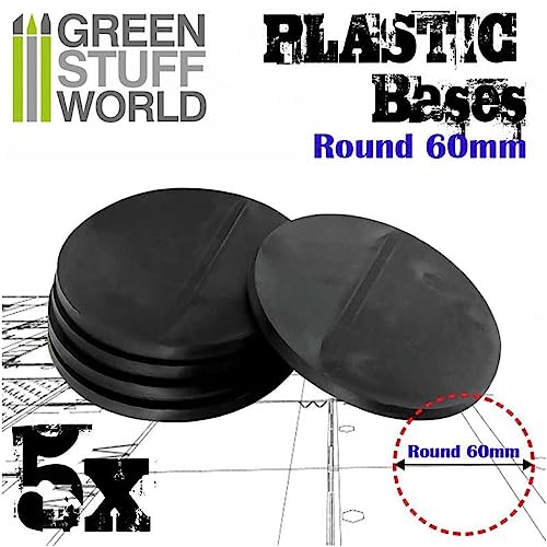 Green Stuff World Plastic Bases - Round 60 mm Black 11274