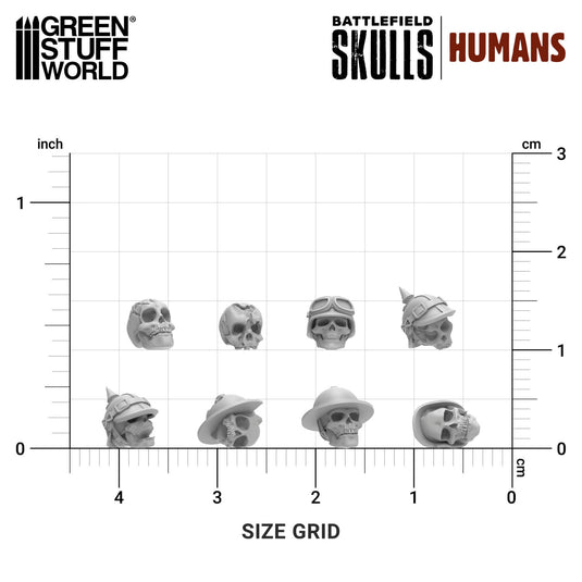Green Stuff World 1000x Battlefield Resin Skulls 1:48 - 1:35 Wargaming and Modeling - Cobbco