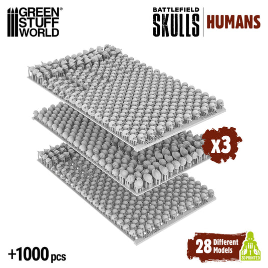 Green Stuff World 1000x Battlefield Resin Skulls 1:48 - 1:35 Wargaming and Modeling - Cobbco