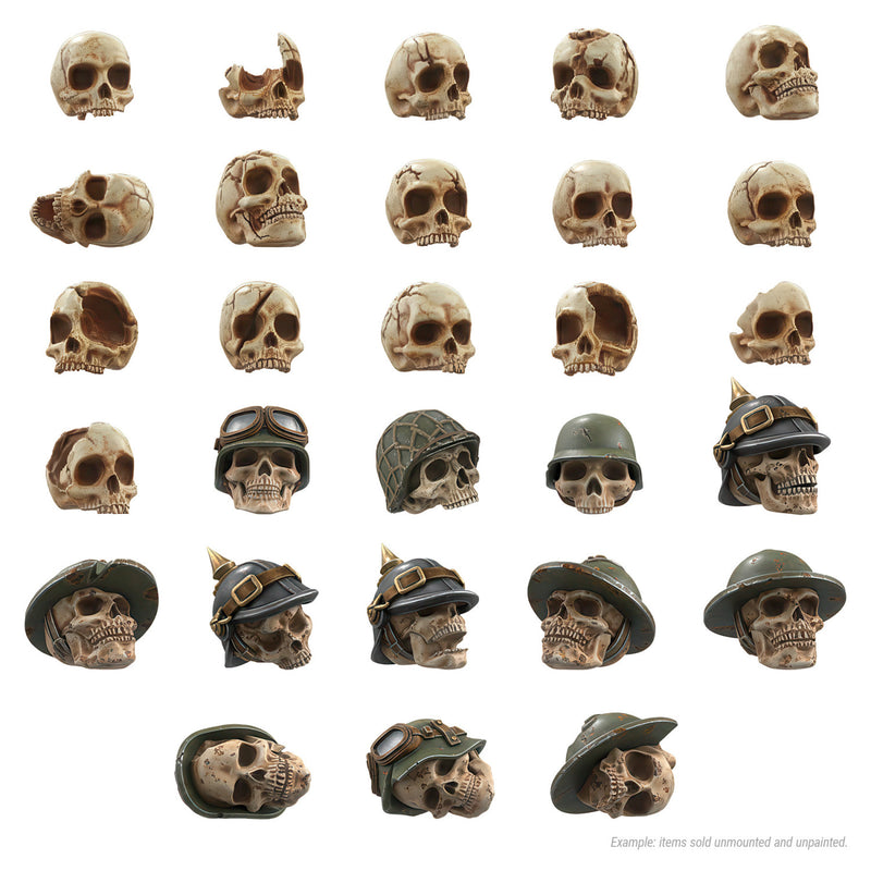 Load image into Gallery viewer, Green Stuff World 1000x Battlefield Resin Skulls 1:48 - 1:35 Wargaming and Modeling - Cobbco
