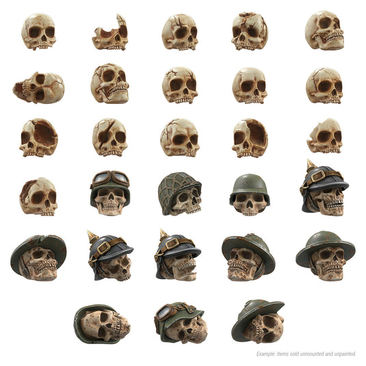 Green Stuff World 1000x Battlefield Resin Skulls 1:48 - 1:35 Wargaming and Modeling - Cobbco