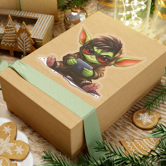 Nerdy Sticker Cute Chibi Gamer Goblin with Glasses
