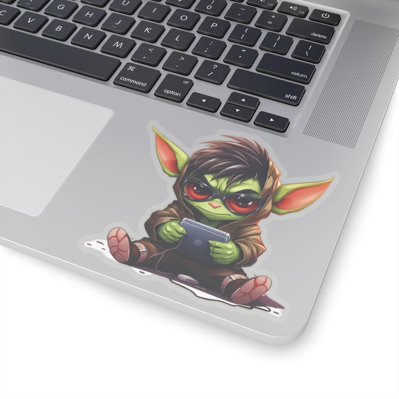 Load image into Gallery viewer, Nerdy Sticker Cute Chibi Gamer Goblin with Glasses #1 D&amp;D Anime
