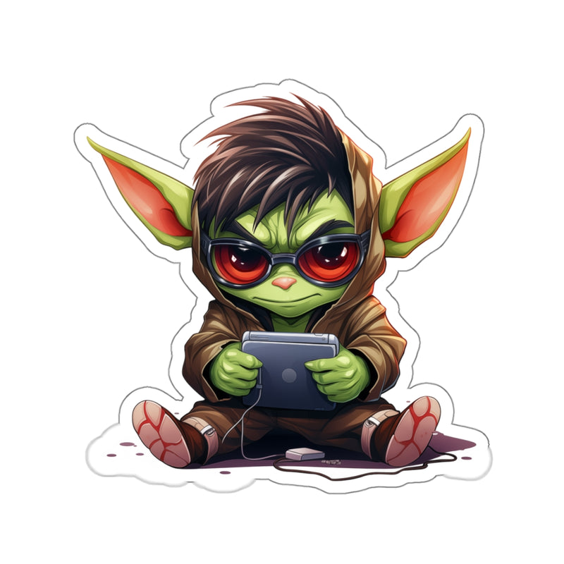 Load image into Gallery viewer, Nerdy Sticker Cute Chibi Gamer Goblin with Glasses #1 D&amp;D Anime
