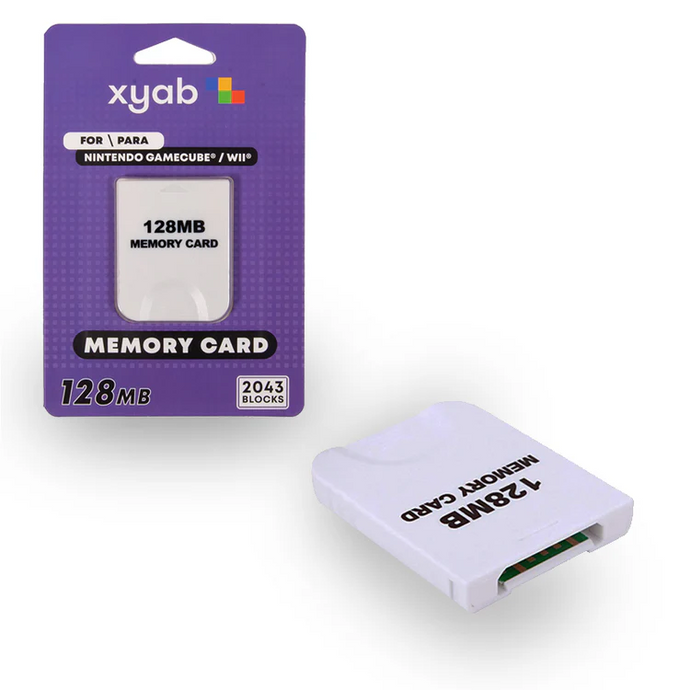 128MB White Memory Card Compatible with Wii and Gamecube - Retro Gaming