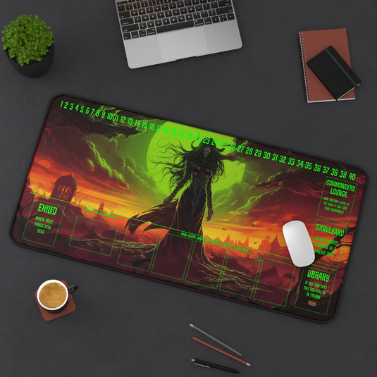 Ultra Edition MTG Playmat 31" x 15.5" Female Plague Priest  - Fantasy RPG