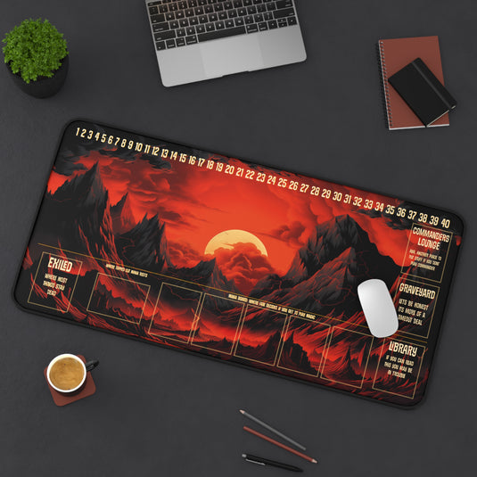 Ultra Edition MTG Playmat 31" x 15.5" Crimson Peaks- Mountain Scape - Fantasy RPG