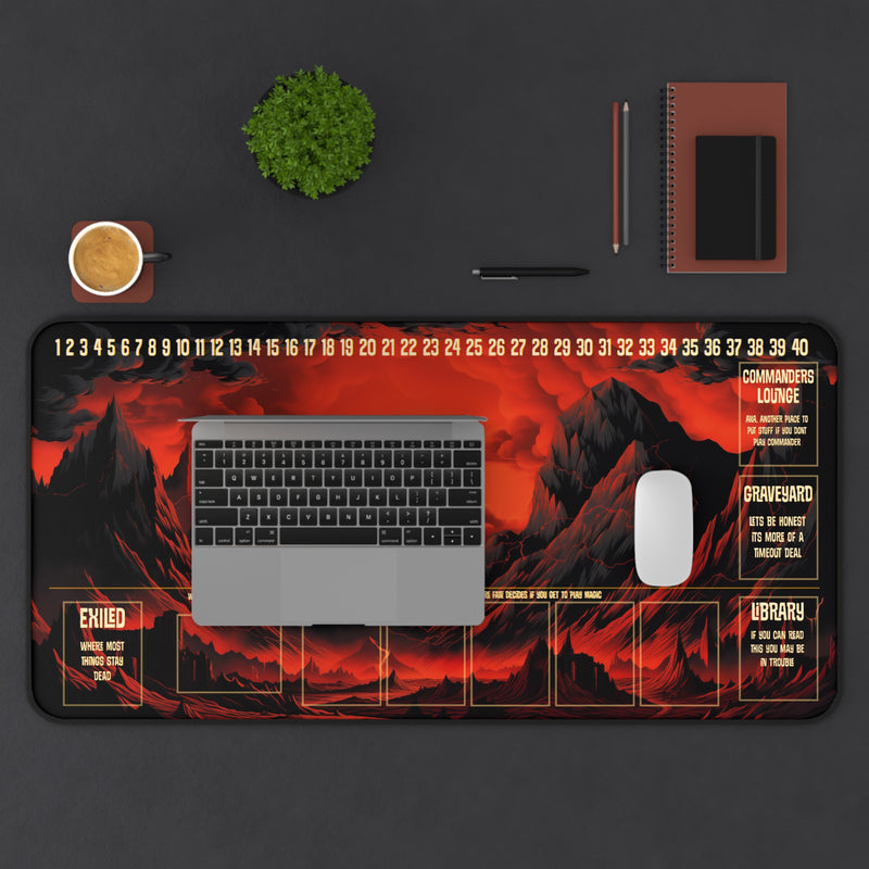 Load image into Gallery viewer, Ultra Edition MTG Playmat 31" x 15.5" Crimson Peaks- Mountain Scape - Fantasy RPG
