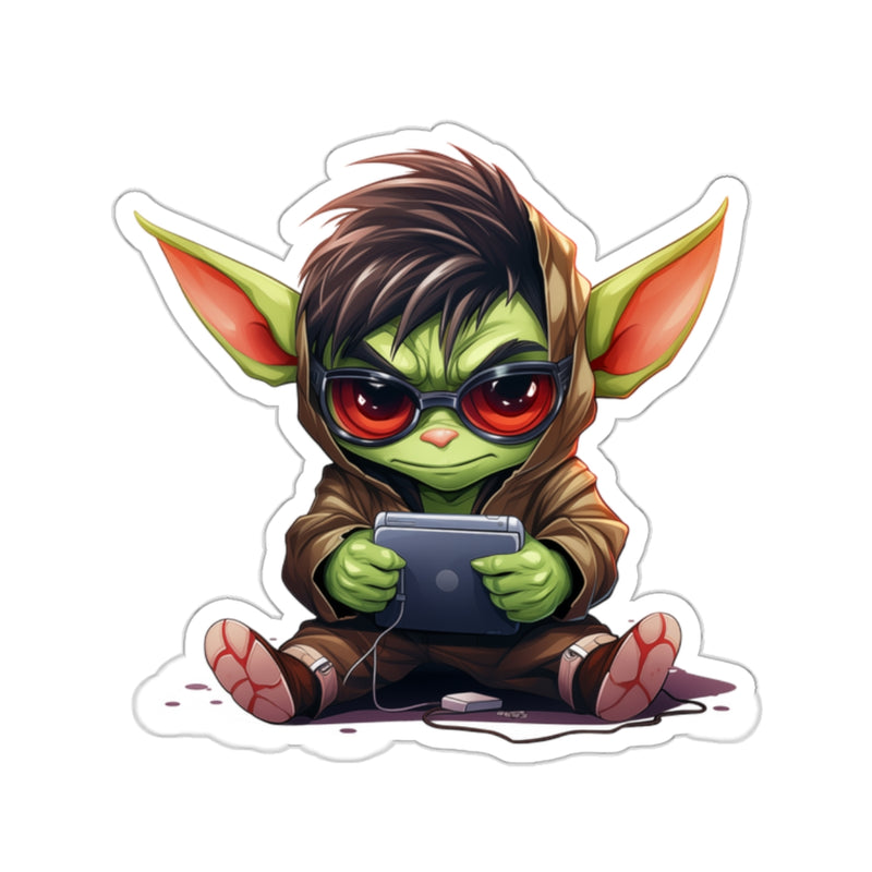 Load image into Gallery viewer, Nerdy Sticker Cute Chibi Gamer Goblin with Glasses #1 D&amp;D Anime

