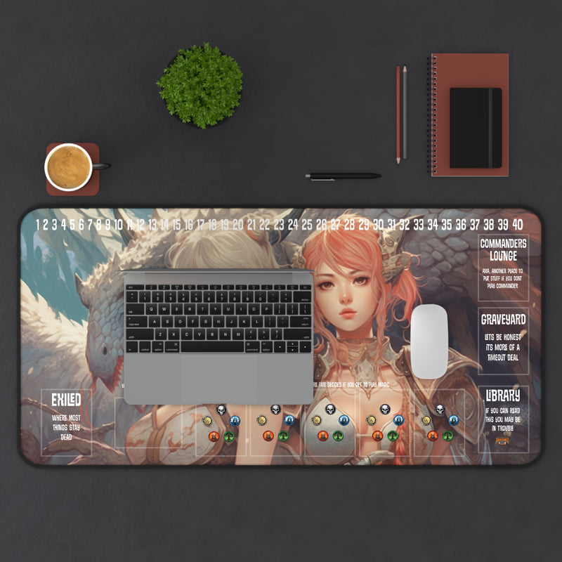 Load image into Gallery viewer, Ultra Edition MTG Playmat 31" x 15.5" Anime Women - Dragon Warriors - Fantasy RPG
