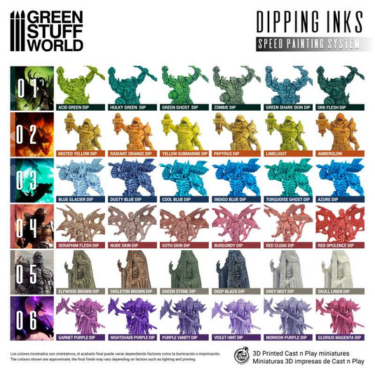 Green Stuff World Paint Set 11693 - Dipping Ink Contrast Paint Collection 01