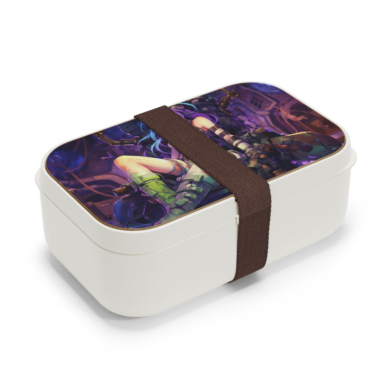 Load image into Gallery viewer, Design Series Sci-Fi RPG - Anime Girl Punk Fixer #1 Bento Lunch Box , Waifu and Weebs, Nerdy Gift Idea
