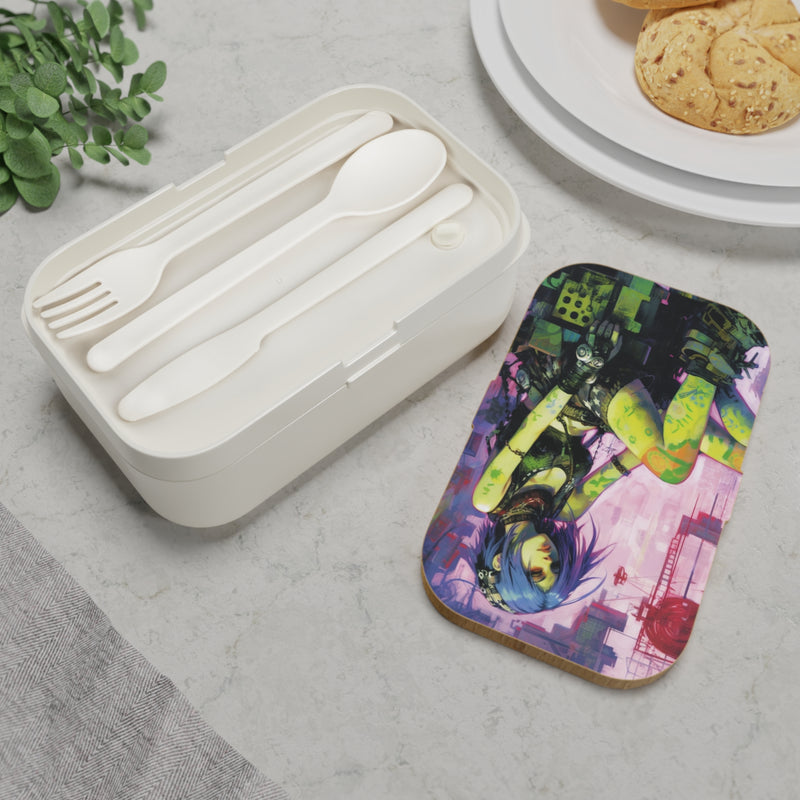 Load image into Gallery viewer, Design Series Sci-Fi RPG - Anime Girl Punk Rocker #1 Bento Lunch Box , Waifu and Weebs, Nerdy Gift Idea
