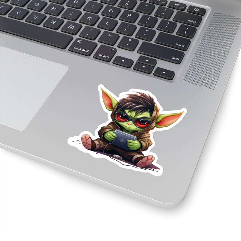 Load image into Gallery viewer, Nerdy Sticker Cute Chibi Gamer Goblin with Glasses #1 D&amp;D Anime
