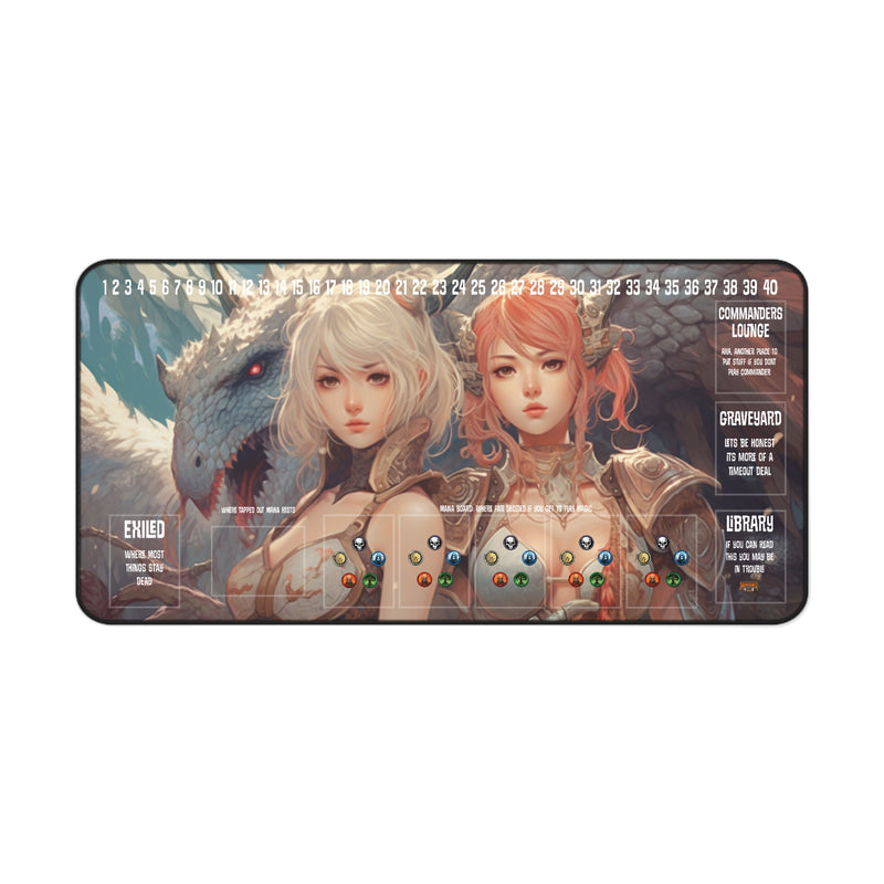 Load image into Gallery viewer, Ultra Edition MTG Playmat 31" x 15.5" Anime Women - Dragon Warriors - Fantasy RPG
