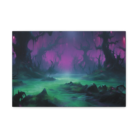Canvas Gallery Wraps - MTG Swamp Landscape, Black Mana, Nerdy Gift Idea