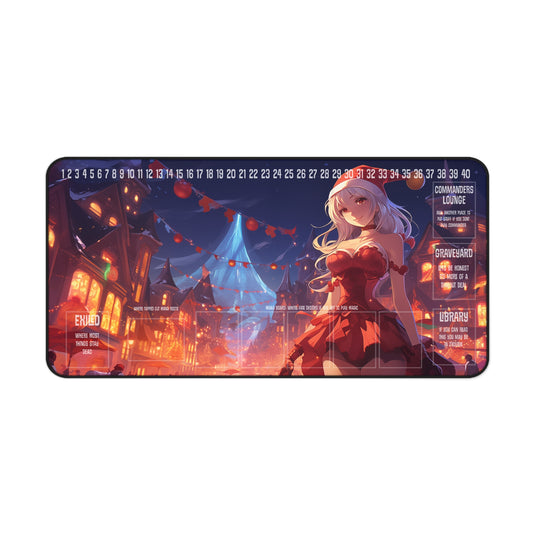 Ultra Edition MTG Playmat 31" x 15.5" Anime Female Santa - Weeb Holiday - Fantasy RPG