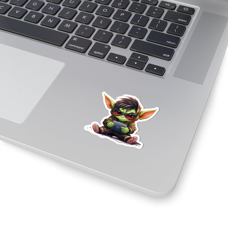 Load image into Gallery viewer, Nerdy Sticker Cute Chibi Gamer Goblin with Glasses #1 D&amp;D Anime
