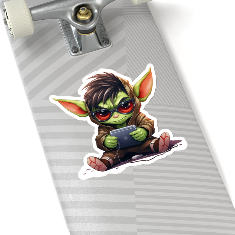 Load image into Gallery viewer, Nerdy Sticker Cute Chibi Gamer Goblin with Glasses #1 D&amp;D Anime

