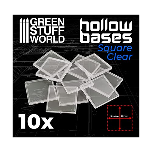 Load image into Gallery viewer, Green Stuff World 40mm Square Plastic Base Hollow - Clear 11462
