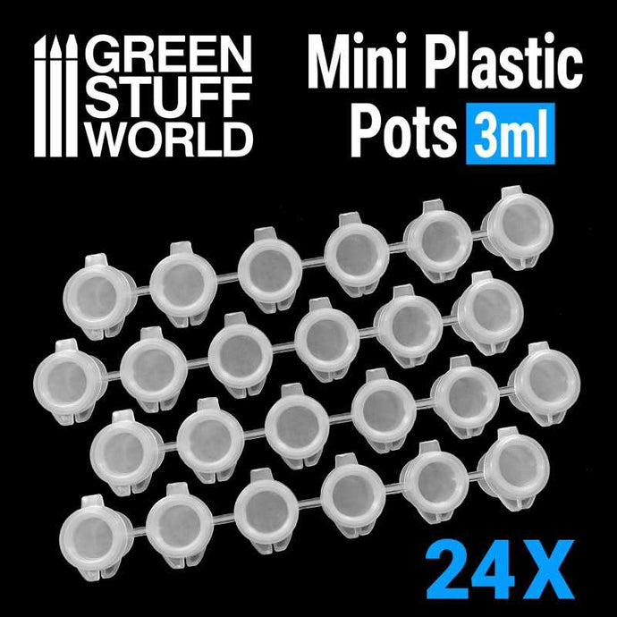 Green Stuff World for Models & Miniatures Mini Plastic Pots 3ml 10323