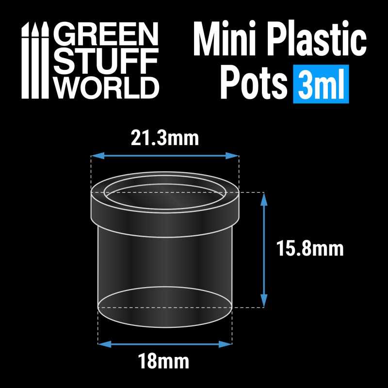 Load image into Gallery viewer, Green Stuff World for Models &amp; Miniatures Mini Plastic Pots 3ml 10323

