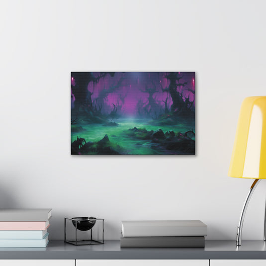 Canvas Gallery Wraps - MTG Swamp Landscape, Black Mana, Nerdy Gift Idea