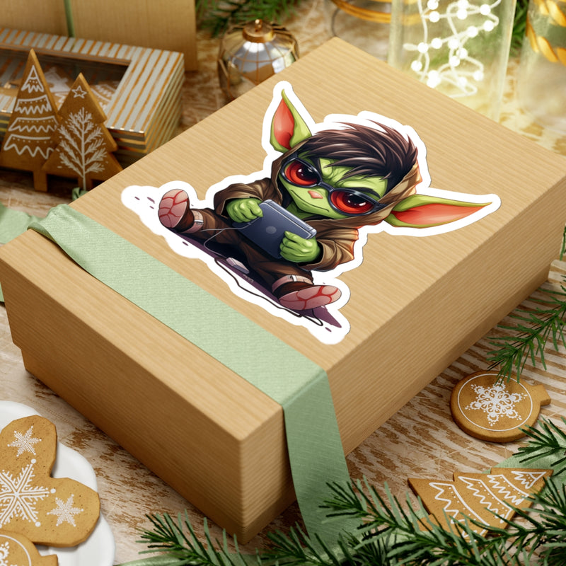 Load image into Gallery viewer, Nerdy Sticker Cute Chibi Gamer Goblin with Glasses #1 D&amp;D Anime
