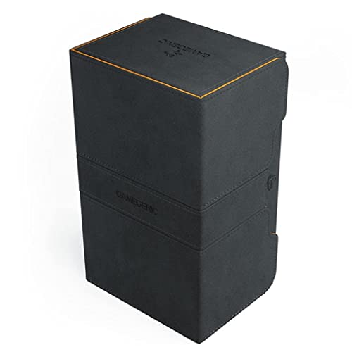 Gamegenic Stronghold 200+ XL Deck Box Double - Sleeved Card Storage Black/Orange - Cobbco
