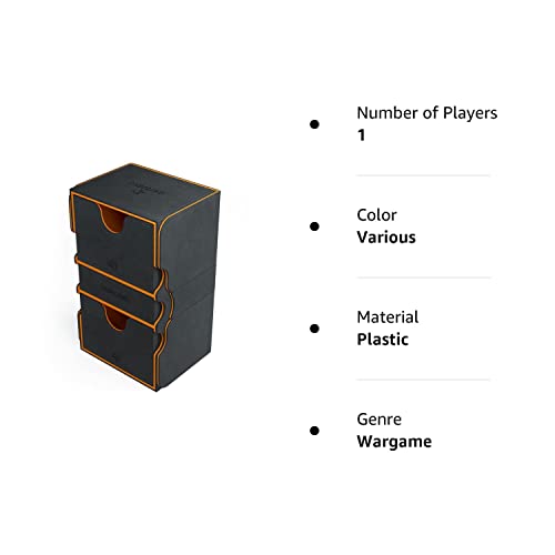 Gamegenic Stronghold 200+ XL Deck Box Double - Sleeved Card Storage Black/Orange - Cobbco