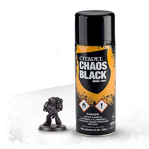 Load image into Gallery viewer, Games Workshop Citadel Spray Paint Chaos Black 9.9 Oz - Cobbco
