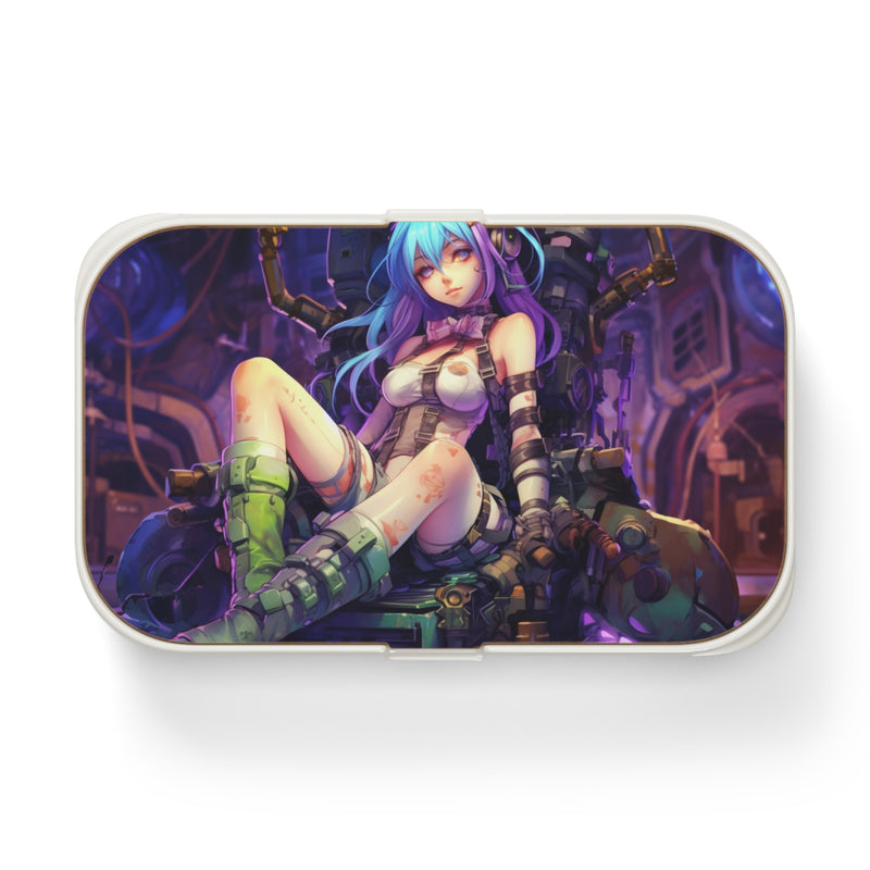 Load image into Gallery viewer, Design Series Sci-Fi RPG - Anime Girl Punk Fixer #1 Bento Lunch Box , Waifu and Weebs, Nerdy Gift Idea
