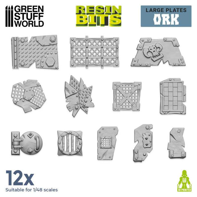 Green Stuff World for Models and Miniatures 3D-printed Large Ork Plates 12317