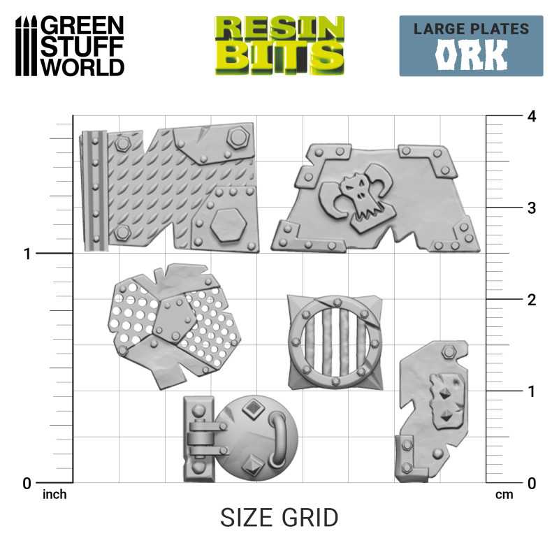 Load image into Gallery viewer, Green Stuff World for Models and Miniatures 3D-printed Large Ork Plates 12317
