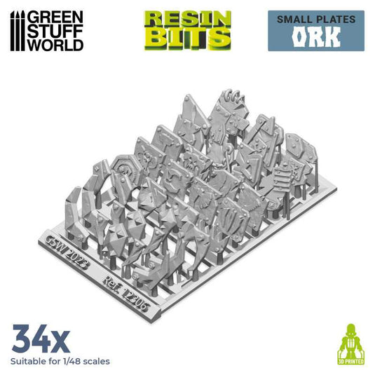 Green Stuff World for Models and Miniatures 3D-printed Small Ork Plates 12306