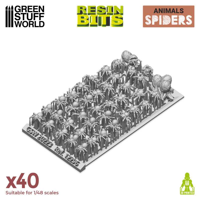 Load image into Gallery viewer, Green Stuff World for Models &amp; Miniatures 3D printed set - Spiders 12296
