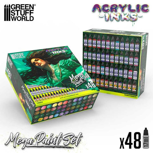 Green Stuff World Acrylic Dipping Ink and Contrast Mega Paint Set - 12263