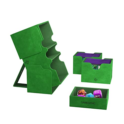 Load image into Gallery viewer, Gamegenic Stronghold 200+ XL Deck Box Double - Sleeved Card Storage Green - Cobbco
