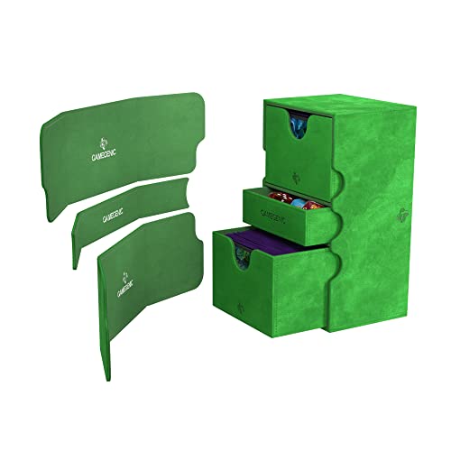 Gamegenic Stronghold 200+ XL Deck Box Double - Sleeved Card Storage Green - Cobbco