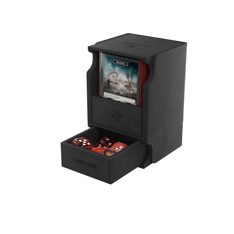 Load image into Gallery viewer, Gamegenic Watchtower 100+ XL Convertible Deck Box Holds Up to 100 Cards Black
