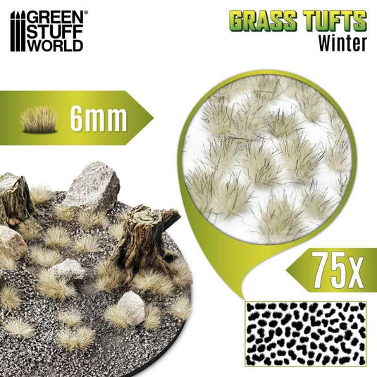 Green Stuff World Static Grass Tufts 6 mm - Winter - 10673 - Cobbco