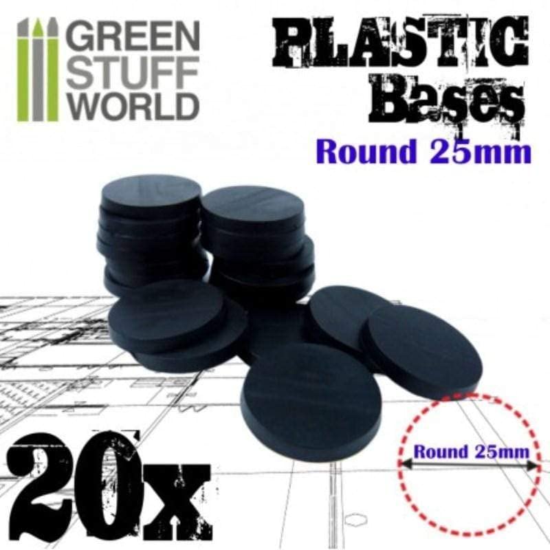 Load image into Gallery viewer, Green Stuff World 25mm Round Plastic Bases - Black 9821
