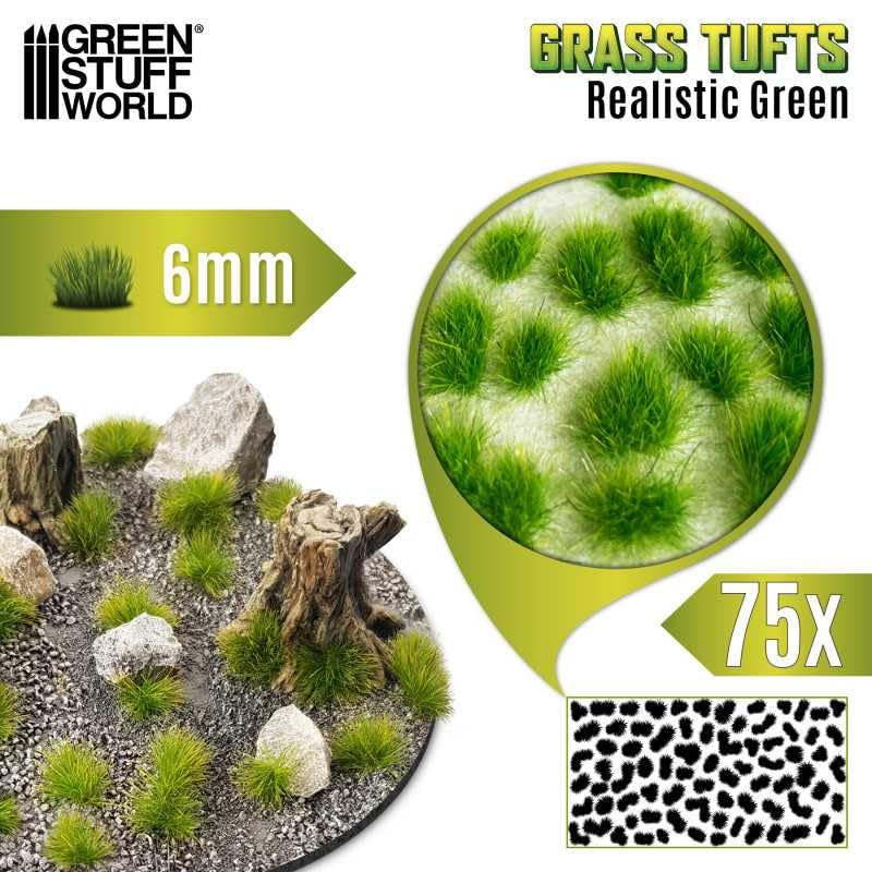 Load image into Gallery viewer, Green Stuff World Static Grass Tufts 6 mm - Realistic Green - 10669 - Cobbco
