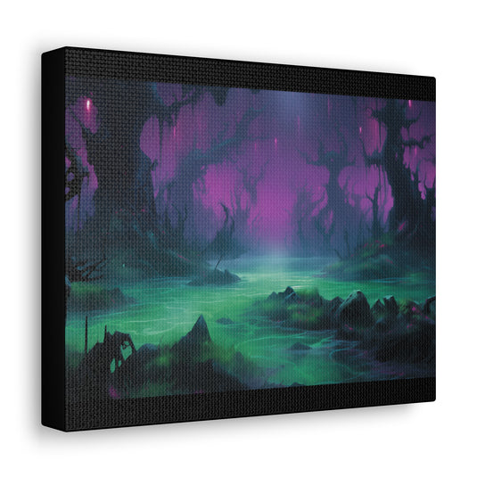 Canvas Gallery Wraps - MTG Swamp Landscape, Black Mana, Nerdy Gift Idea
