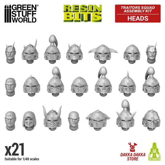 Green Stuff World for Models & Miniatures DakkaDakka Traitors Squad Chaos Heads 12403