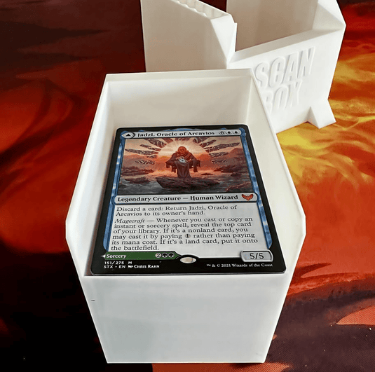 Scan Box V2 – Universal Stand for Trading Card Scan Apps with Phone Mount & Slide - Out Card Bin | Compatible with TCGplayer, Manabox & More | Made in USA | Holds 170+ Cards | Rugged & Easy to Use - Cobbco