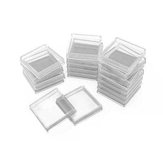 Green Stuff World 25mm Square Plastic Base Hollow - Clear - 20mm to 25mm Adapters 11431
