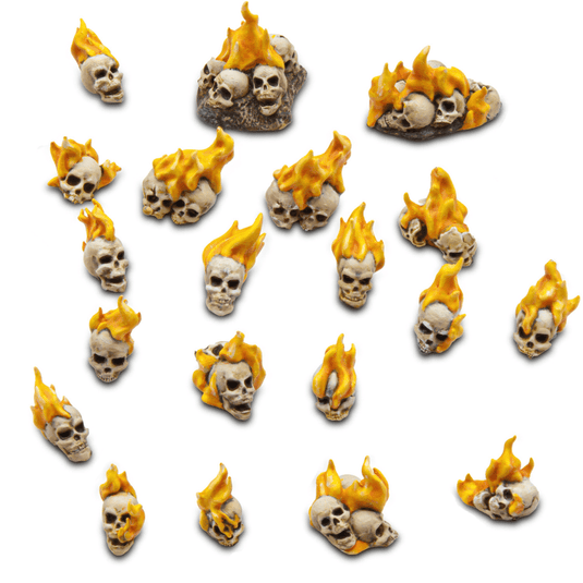 Green Stuff World for Models and Miniatures 50 Burning Resin Skulls 1498 - Cobbco