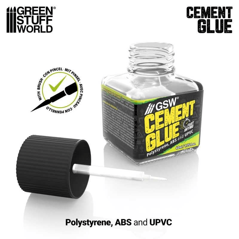Load image into Gallery viewer, Green Stuff World Cement Glue for Plastic Models, 40ml with 2 Fine Applicator Brushes 5139 - Cobbco
