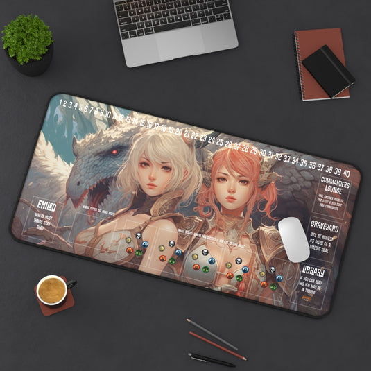 Ultra Edition MTG Playmat 31" x 15.5" Anime Women - Dragon Warriors - Fantasy RPG